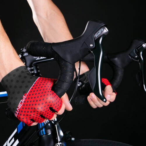 rukavice FORCE POINTS bez zapínání,červeno-črn