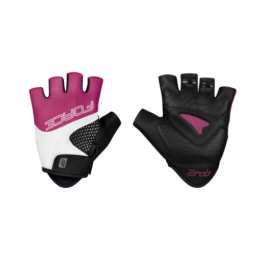 rukavice FORCE RAB 2 LADY, černo-růžovo-bílé