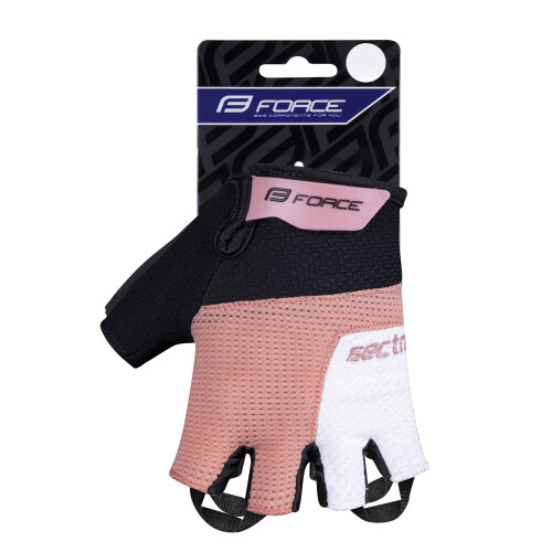 rukavice FORCE SECTOR LADY gel, černo-meruňkové