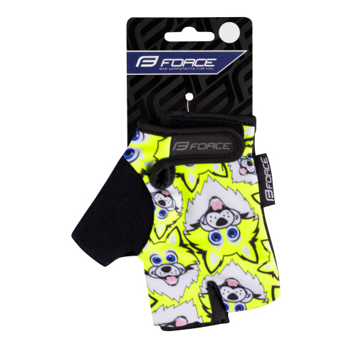 rukavice FORCE WOLFIE KID, fluo
