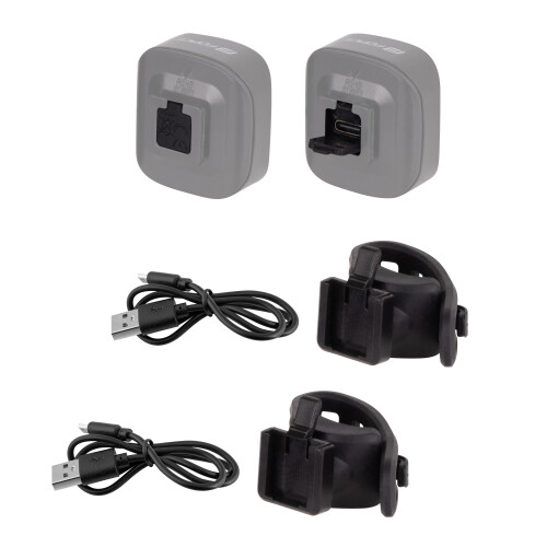 světla/blikačky sada FORCE COB 2.0 USB přední+zadn