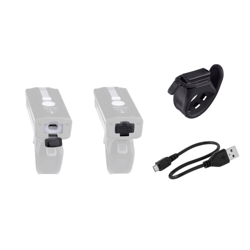 světlo přední FORCE ALERT 350LM USB, černé