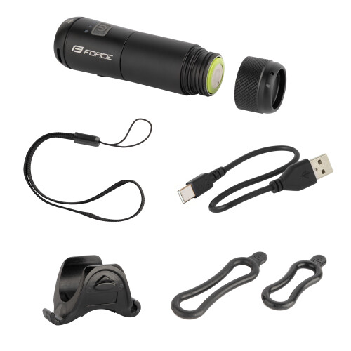 světlo přední FORCE PEN 2.0 700LM USB, černé