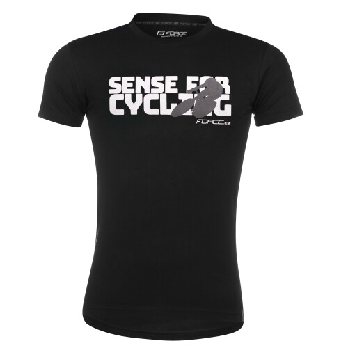 triko FORCE SENSE krátký rukáv,černé,bílý tisk