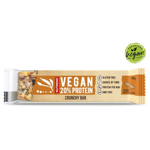 VEGAN 20% PROTEIN CRUNCHY BAR 40 g arašídové máslo