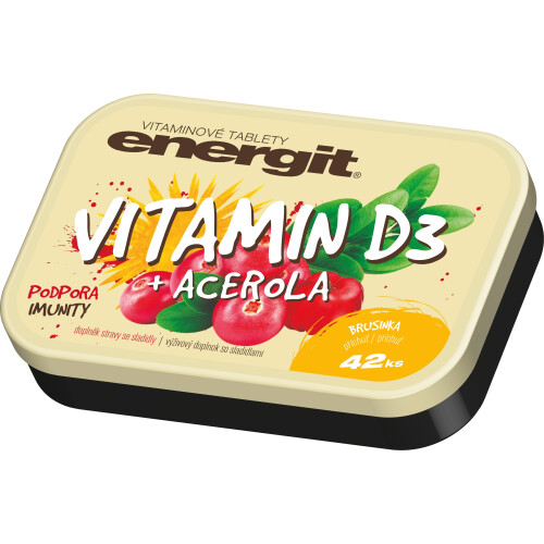 VITAR-Energit Vitamin D3, 42 tablet, brusinka