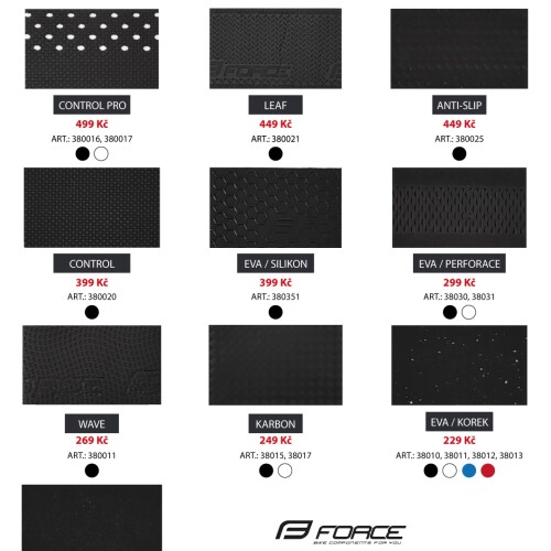 vzorník omotávek FORCE 2026 - CZK verze