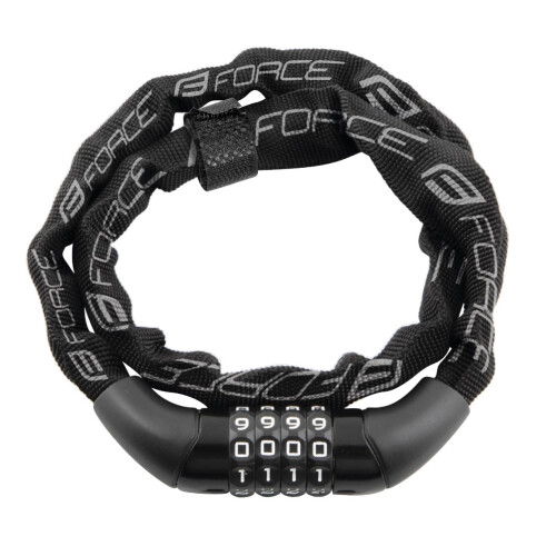 zámek FORCE CHAIN řetězový,kódový 120cm/4mm, černý