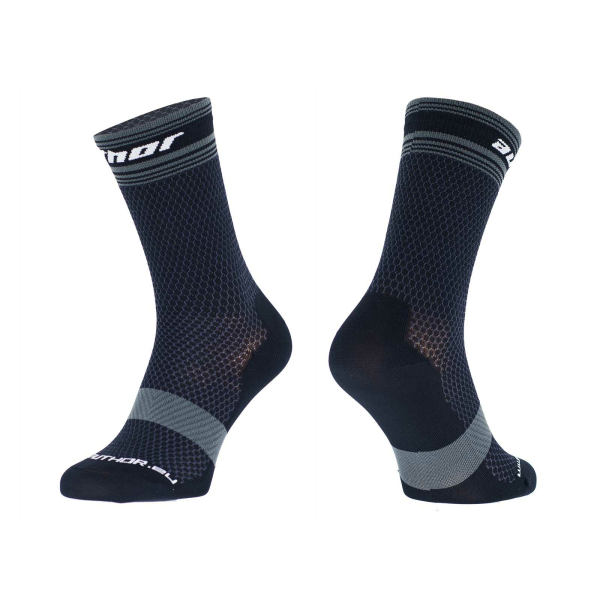 AUTHOR Ponožky Stripe X6 M 38-42 (černá/šedá)