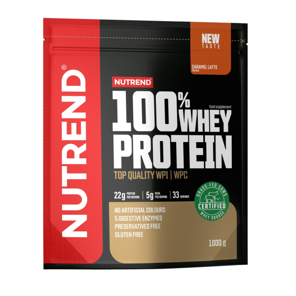 100% Whey Protein, sáček, 1000 g karamelové latté