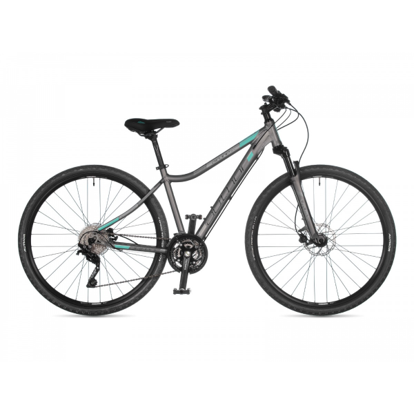 AUTHOR Airline ASL 2021-22 17" stříbrná-matná/zelená dámské krosové ASL kolo