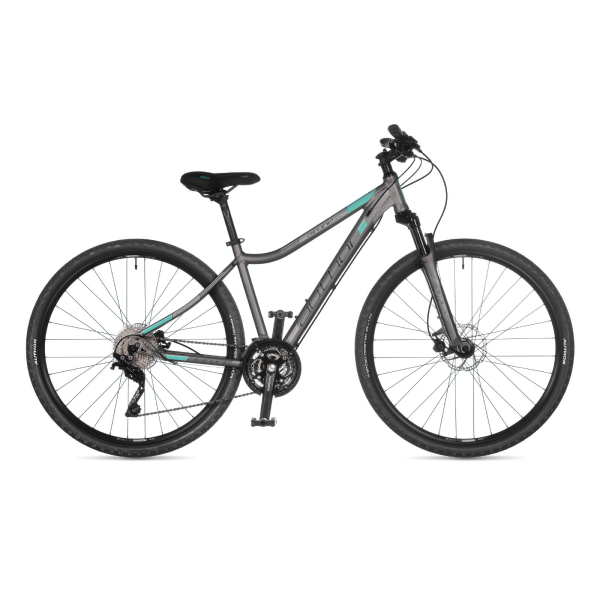 AUTHOR Airline ASL 2023-24 19" stříbrná-matná/zelená dámské krosové ASL kolo