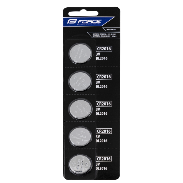 baterie FORCE mincové CR2016 / 3V 1 x 5 ks