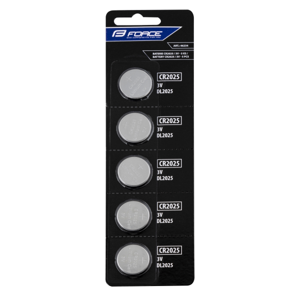 baterie FORCE mincové CR2025 / 3V 1 x 5 ks