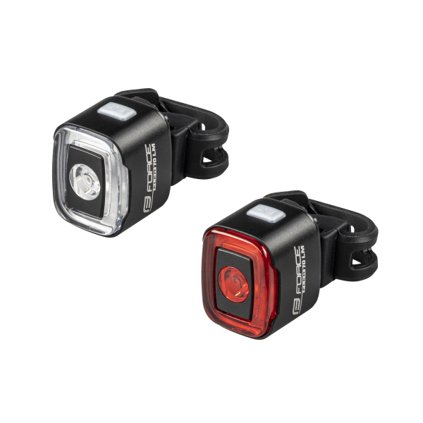 blikačky sada FORCE FLEA 200 LM, USB přední+zadní