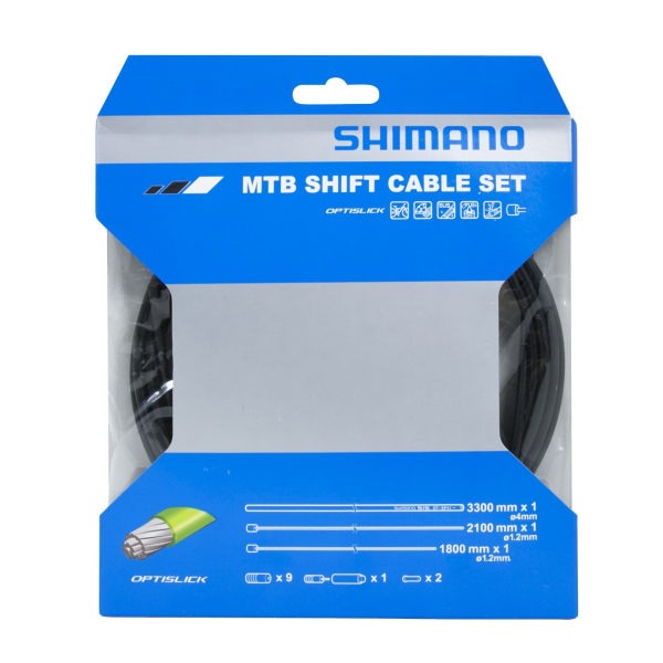 bowdeny+lanka řadící set SH MTB OPTISLICK, černý