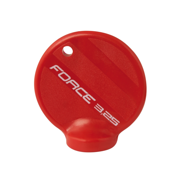 centrklíč FORCE, plastový, červený,na nipl 3,25 mm