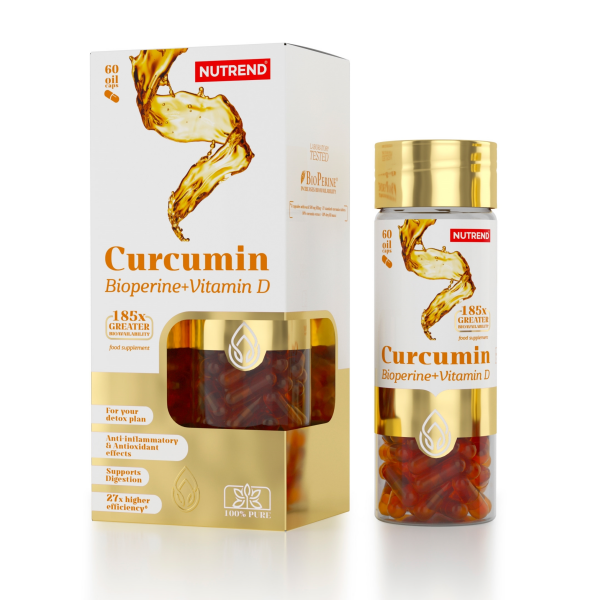 Curcumin + Bioperine + Vitamin D, 60 kapslí