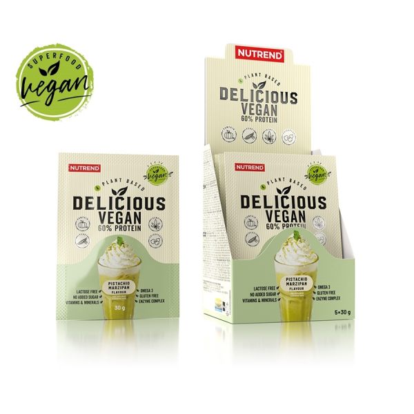 Delicious Vegan Protein,5x30 g pistácie+marcipán