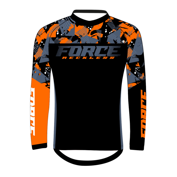 dres F RECKLESS dl. rukáv, černo-oranžový L
