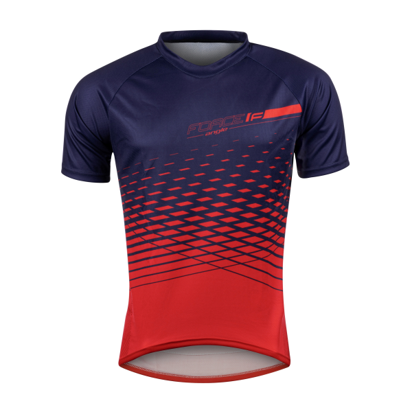 dres FORCE MTB ANGLE kr. rukáv, modro-červený M