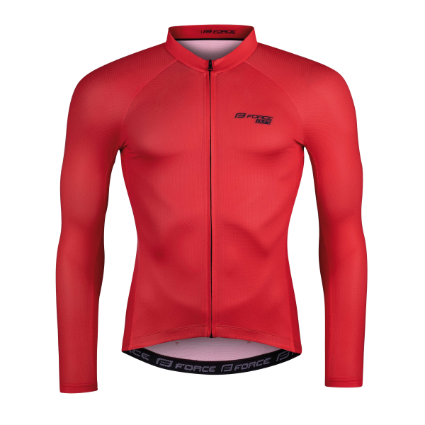 dres FORCE PURE dlouhý rukáv, červený M