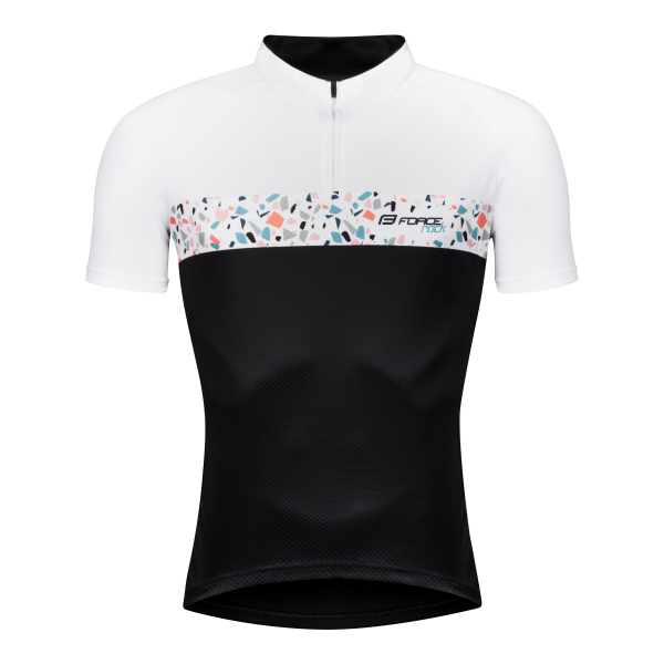 dres FORCE ROCK krátký rukáv, černo-bílý L