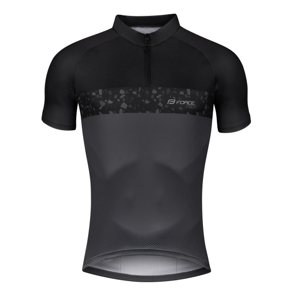 dres FORCE ROCK krátký rukáv, šedo-černý M