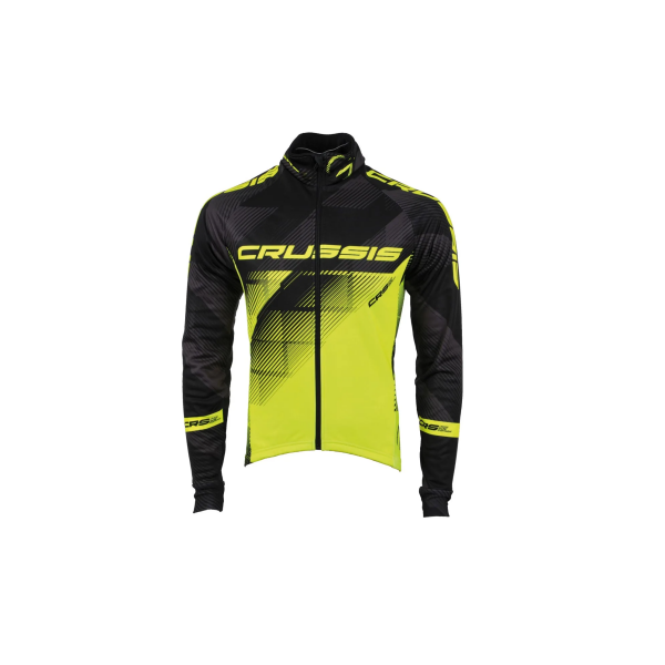 Crussis Cyklistická bunda pánská černá/žlutá fluo XS