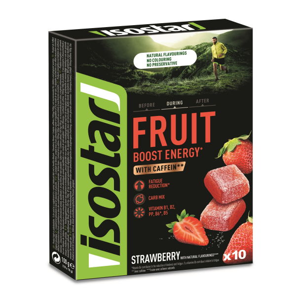 ISOSTAR Energy Fruit Boost, box, 10x10g jahoda
