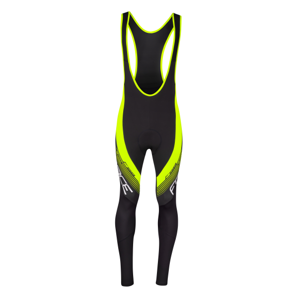 kalhoty FORCE F58 se šráky a vložkou, črn-fluo S