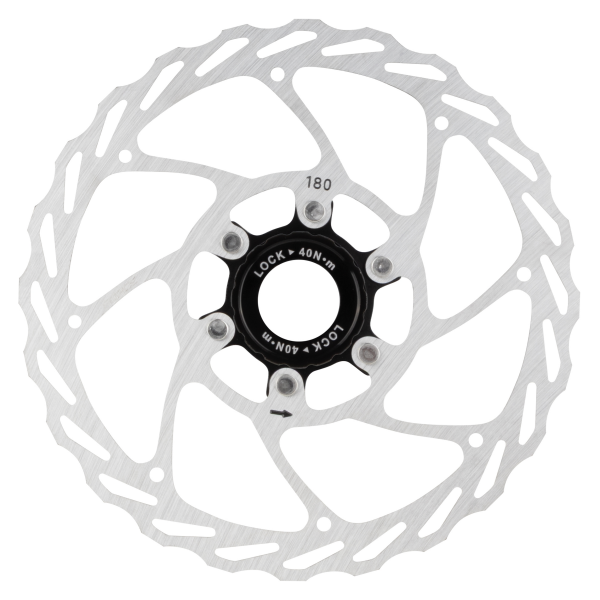 kotouč brzdový FORCE 180 mm, CENTER LOCK, stříbrný