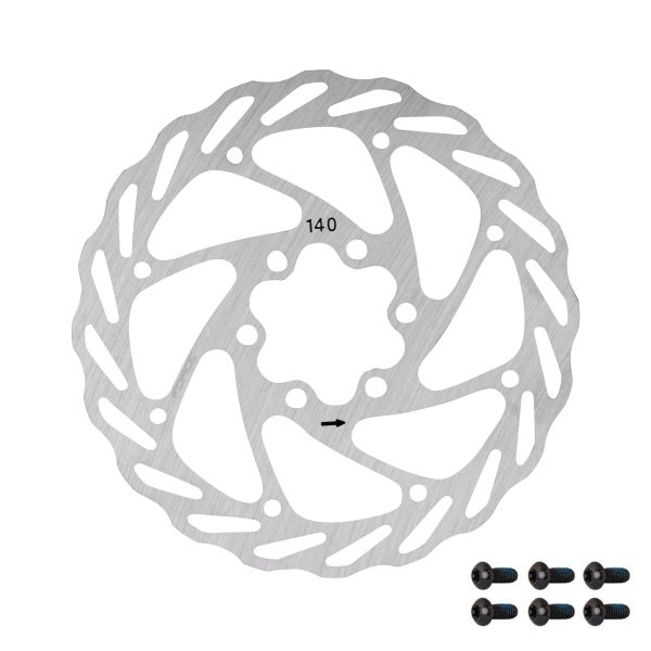 kotouč brzdový FORCE-4 140 mm, 6 děr, stříbrný