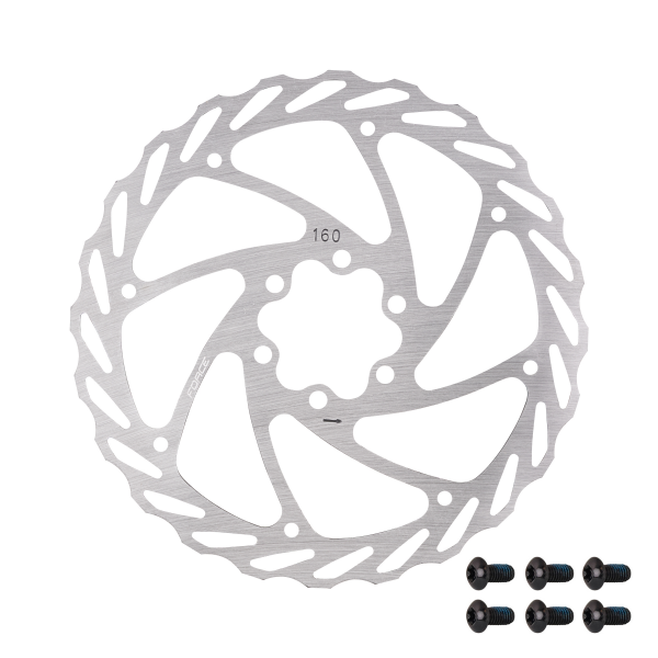 kotouč brzdový FORCE-4 160 mm, 6 děr, stříbrný