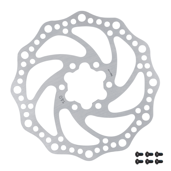 kotouč brzdový FORCE-6 140 mm, 6 děr, stříbrný