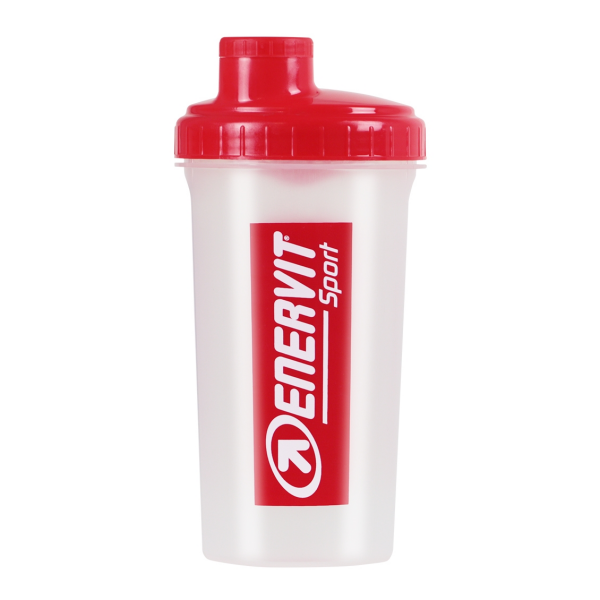láhev-šejkr ENERVIT 0,7 l, čirý-červený vršek