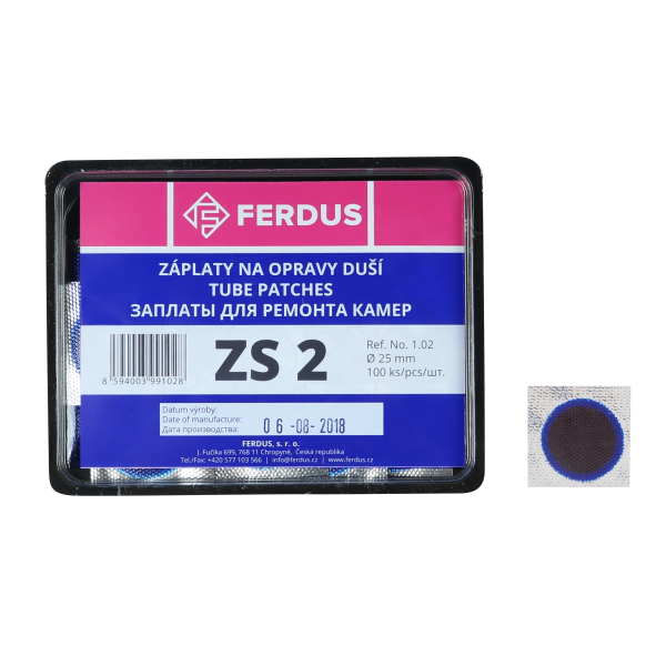 lepení-záplata FERDUS ZS2 kulatá 25mm  box 100ks