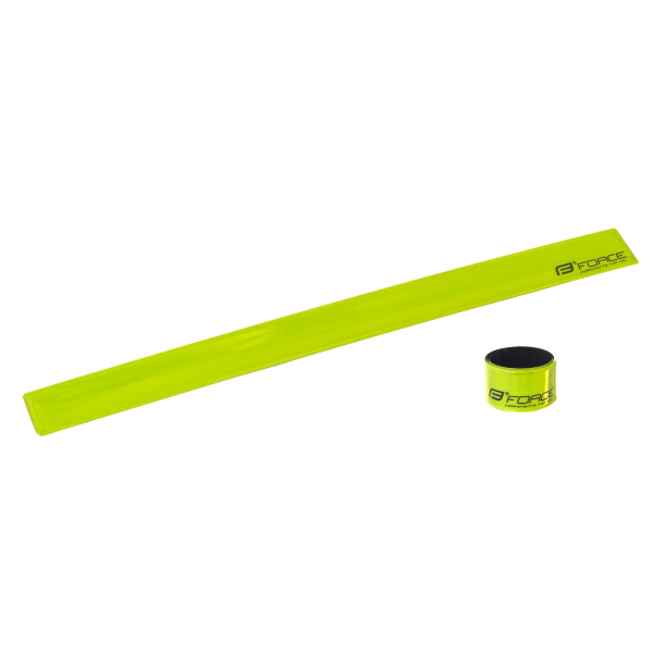 pásek reflexní FORCE, samonavíjecí, 38 cm, žlutý