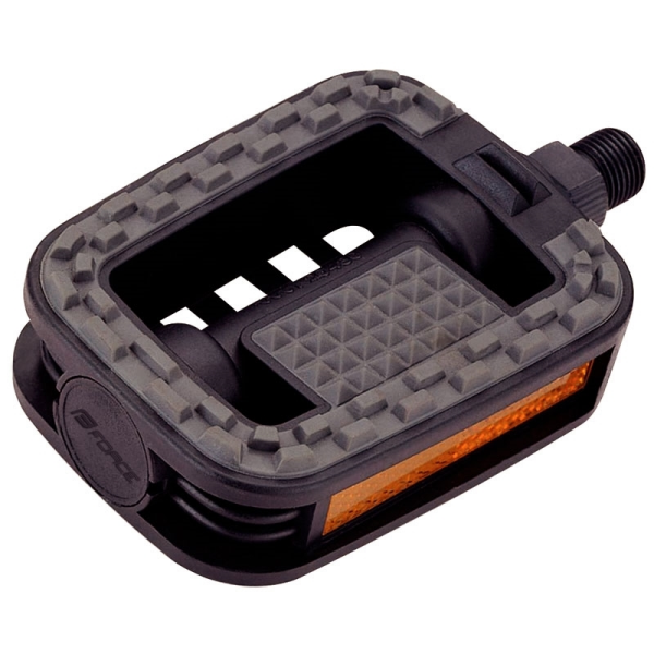 pedály FORCE 807 plast PROTISKLUZ, černo-šedé