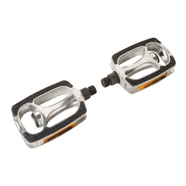 pedály FORCE BRIX hliník PROTISKLUZ,černo-stříbrné