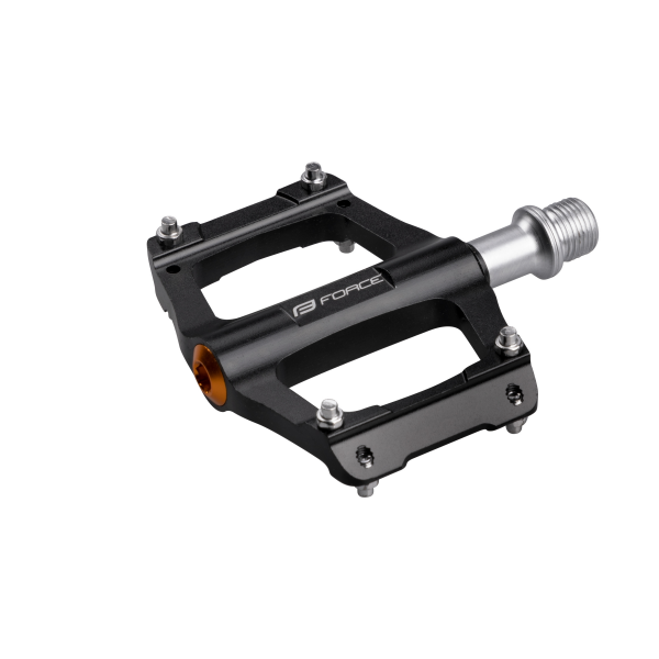 pedály FORCE GRIT hliníkové, prům. ložiska, černé