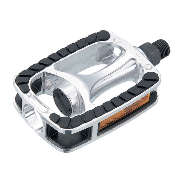 pedály FORCE TREK hliník PROTISKLUZ,černo-stříbrné