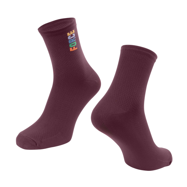 ponožky FORCE COLOUR krátké, vínové L-XL/42-46