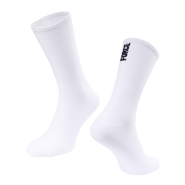 ponožky FORCE LONGER SLIM, bílé  S-M/36-41