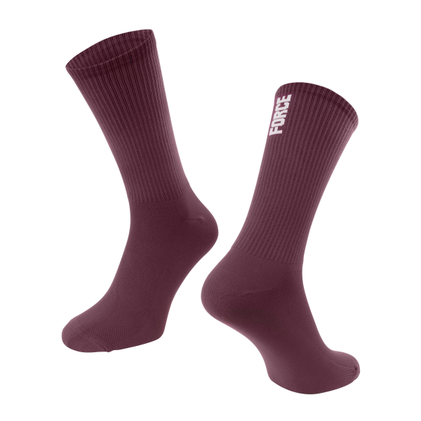 ponožky FORCE LONGER SLIM, vínové  S-M/36-41