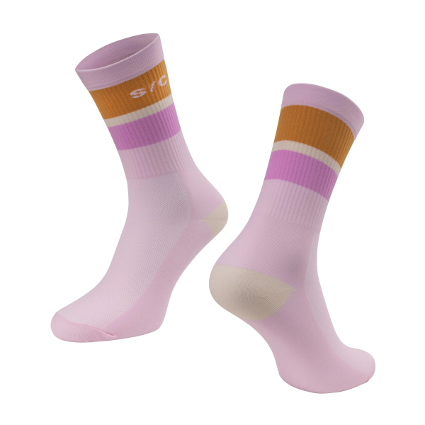 ponožky FORCE STRIPE dlouhé, růžové S-M/36-41