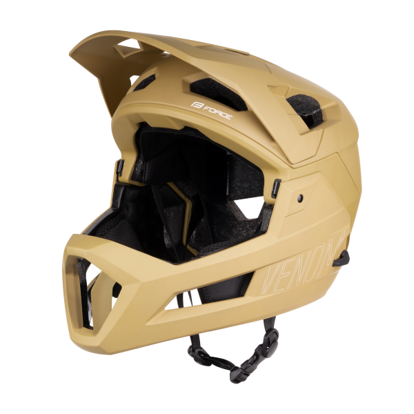 přilba FORCE VENOM downhill, hnědá L-XL