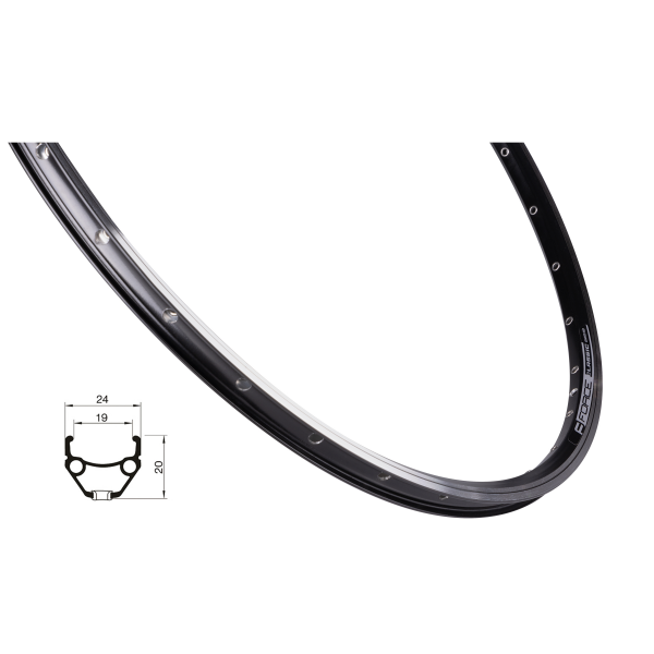 ráfek FORCE CLASSIC 622x19, 36děr, černý