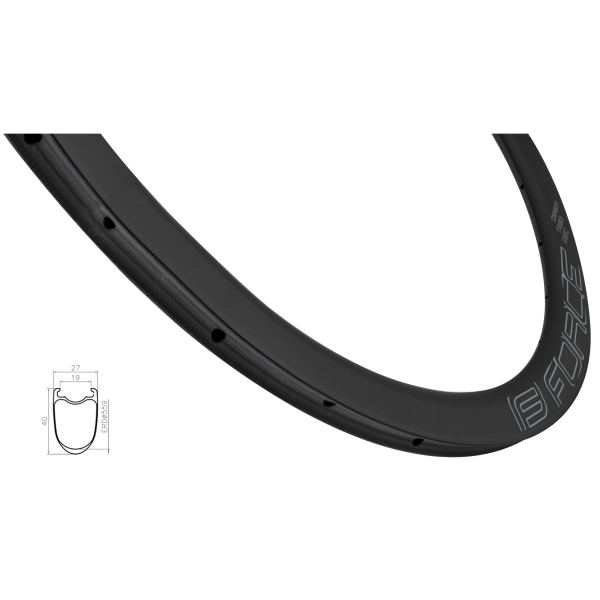 ráfek FORCE siln. plášťový KARBON DISC 40mm, 24děr