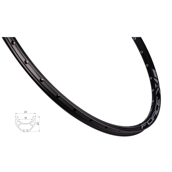 ráfek FORCE XC BASIC DISC 584x19, 36děr, černý